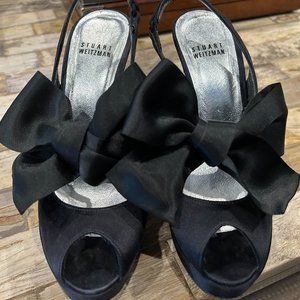 Stuart Weitzman Black Satin High Heels